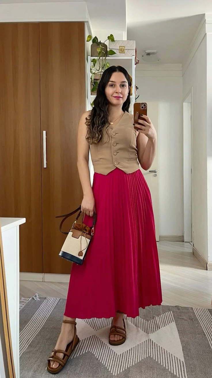 Long Skirt Outfit Ideas 16