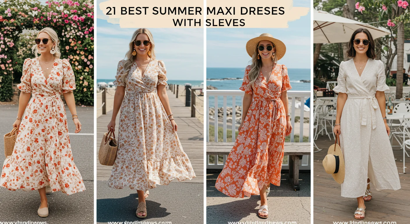 21 Best Summer Maxi Dresses with Sleeves That Are Light, Flowy & Flattering
