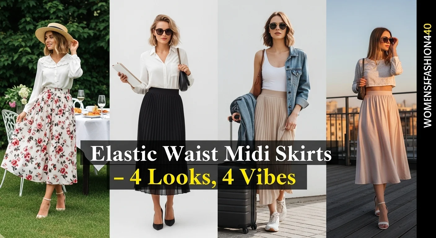 How to Rock Elastic Waist Midi Skirts Outfits for Any Occasion: 21 Amazing Elastic Waist Midi Skirts Outfits
