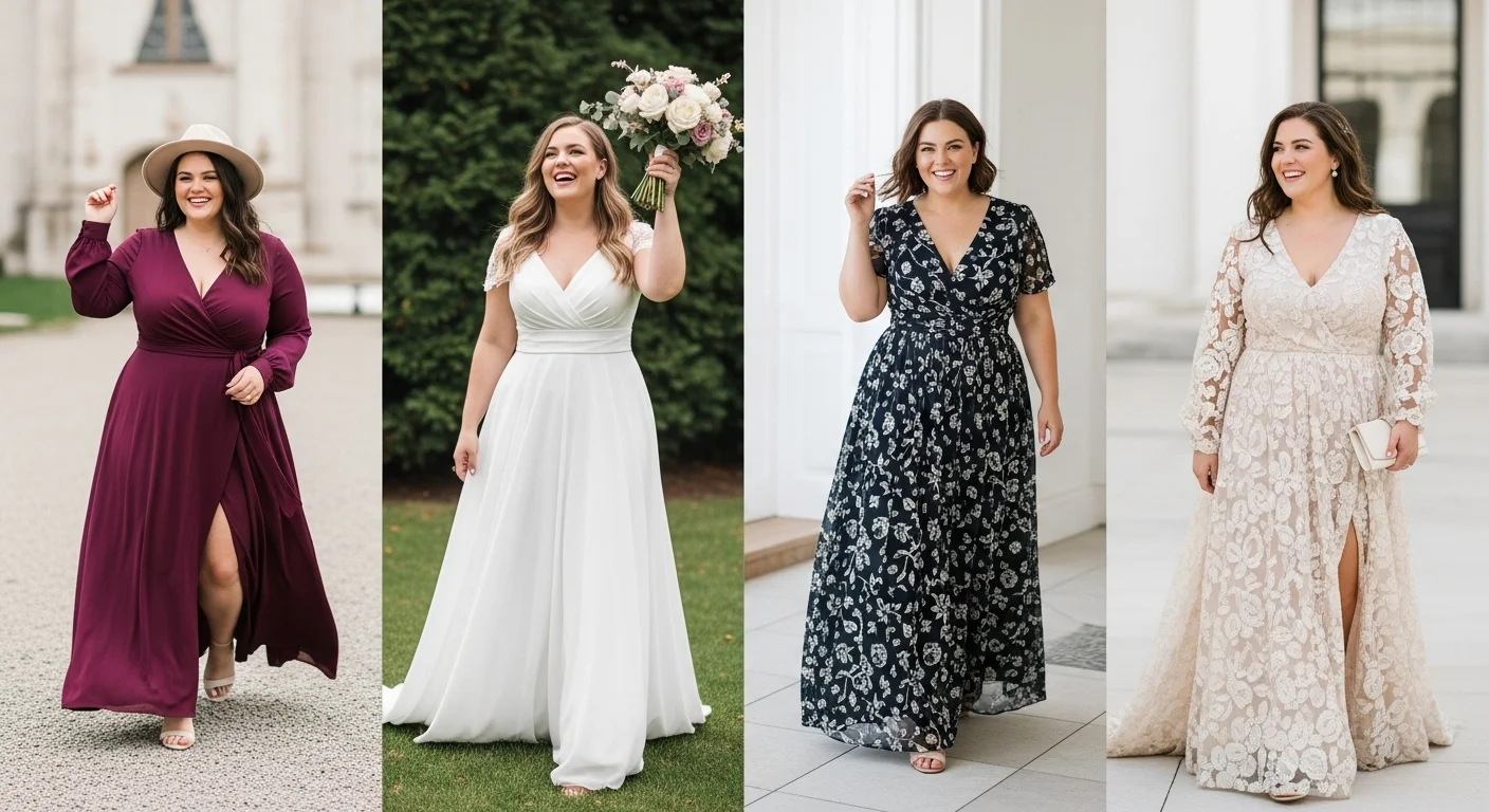 How to Style Plus Size Wedding Dress for Guest: 25 Stunning & Flattering Dresses for Curvy Women