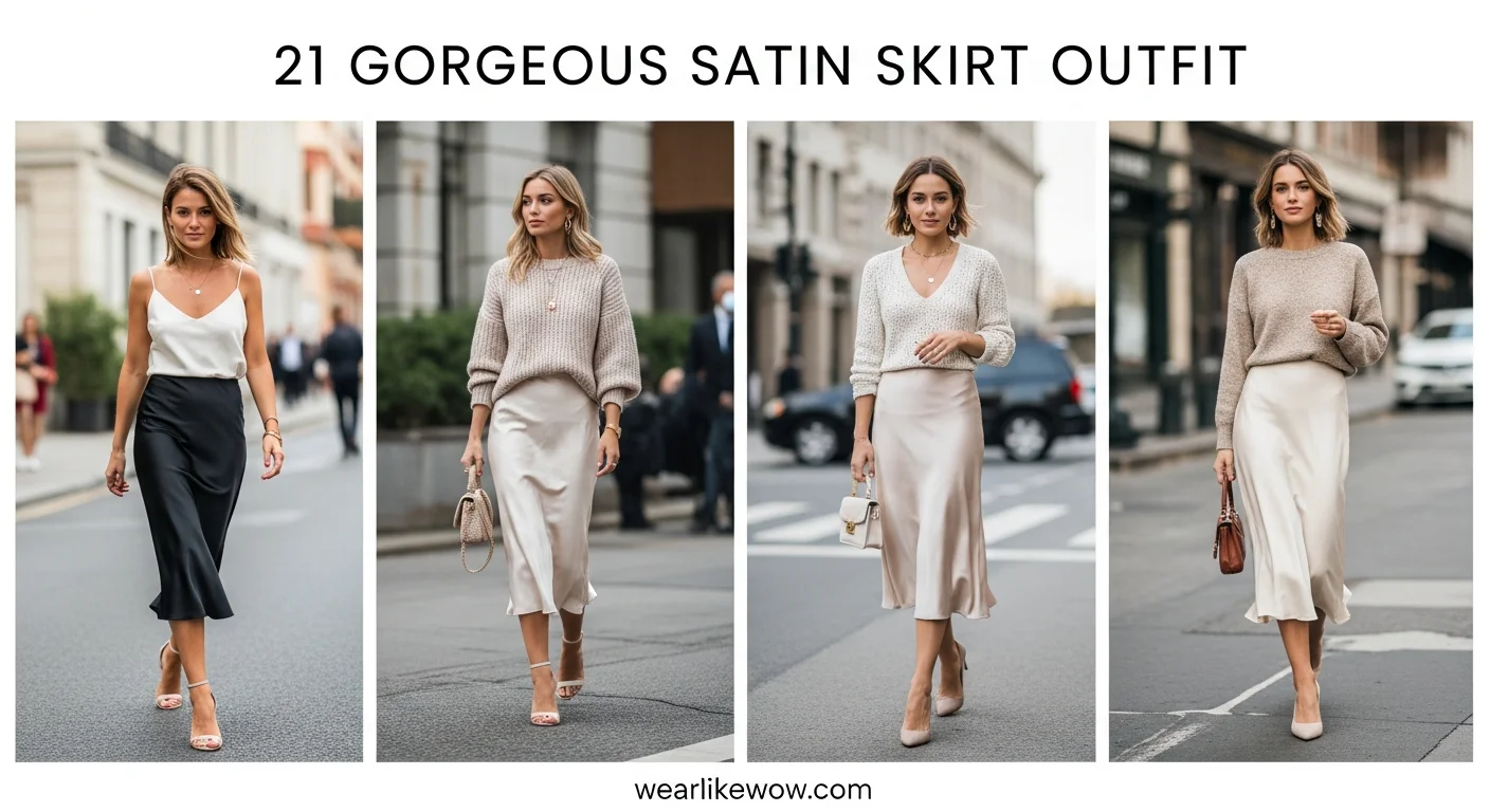 21 Gorgeous Satin Skirt Outfit Ideas Women Swear By for Effortless Elegance