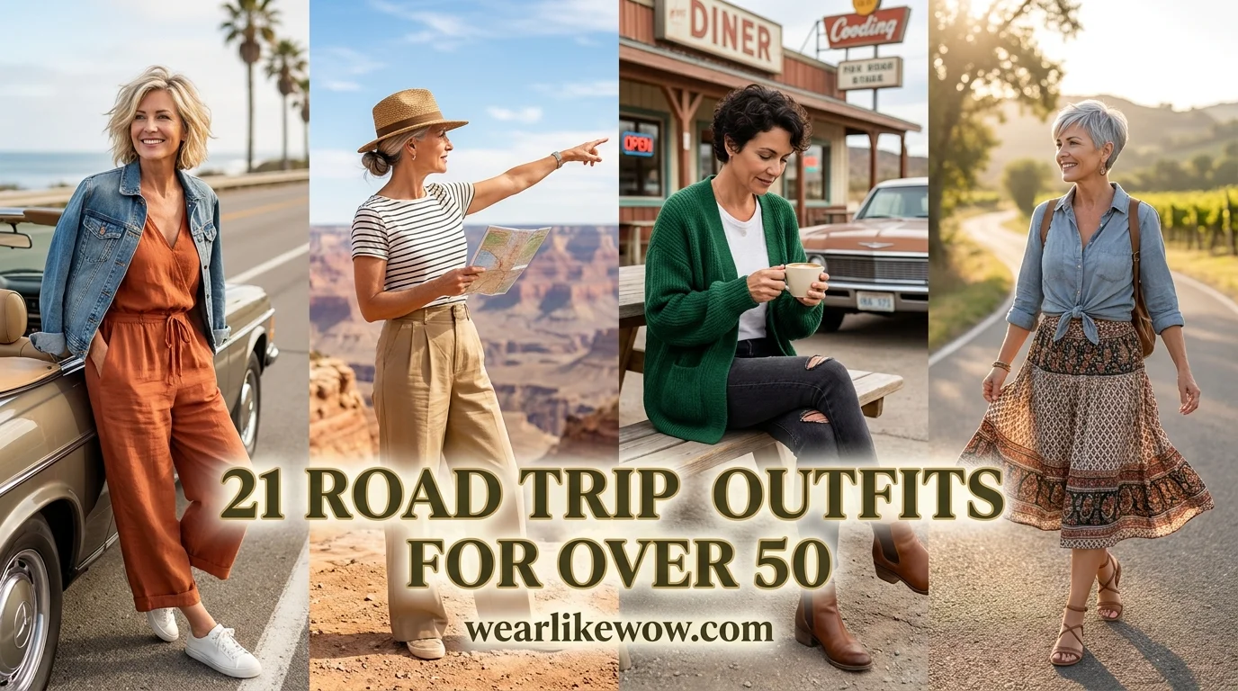 Women wearing road trip outfits 202604291213