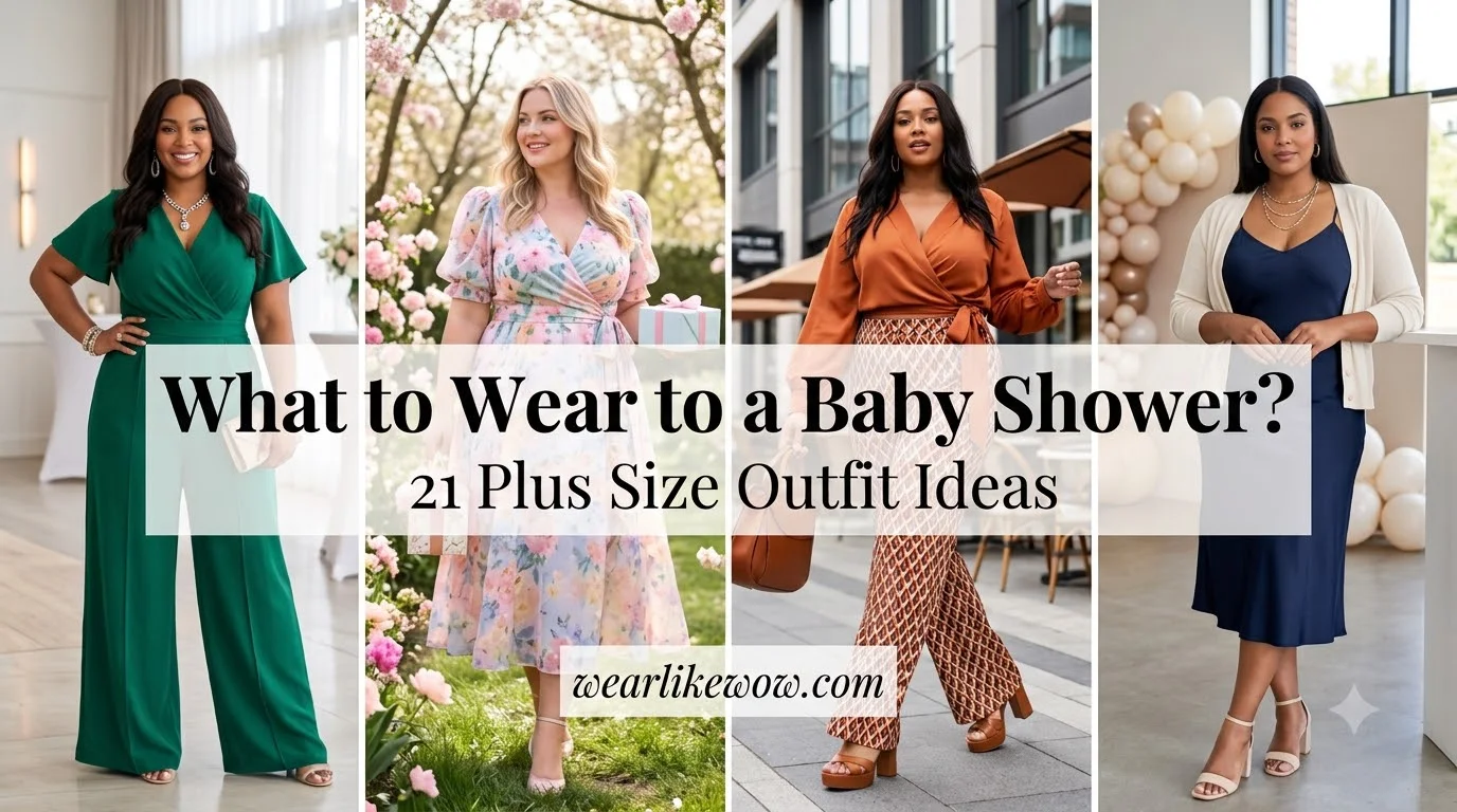What to Wear to a Baby Shower? 21 Chic Plus Size Baby Shower Guest Outfits